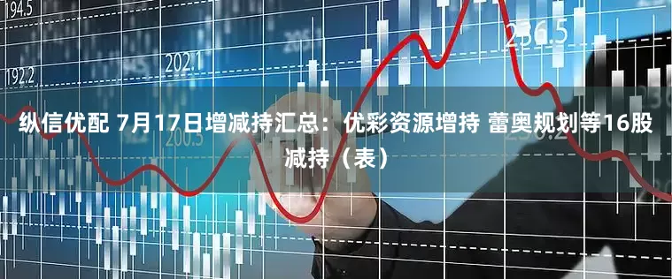 纵信优配 7月17日增减持汇总：优彩资源增持 蕾奥规划等16股减持（表）